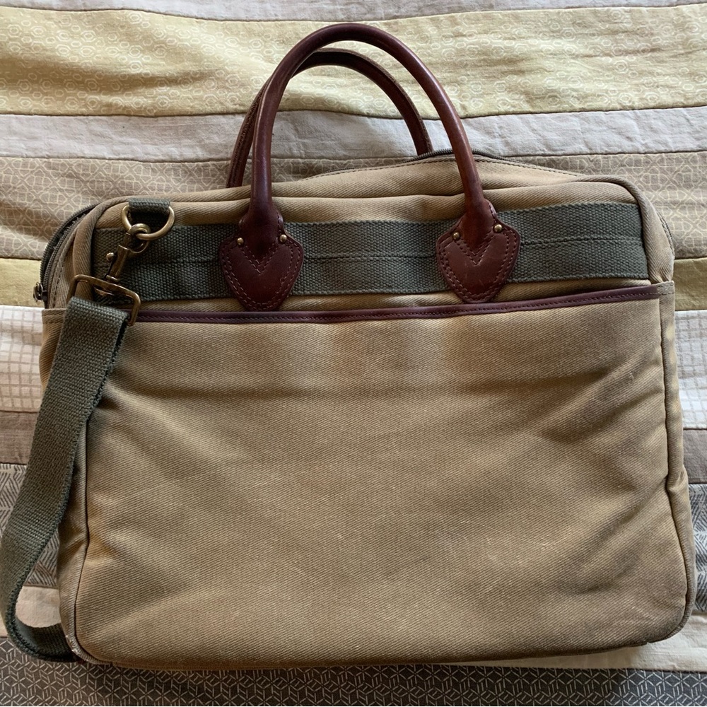 Waxed canvas briefcase